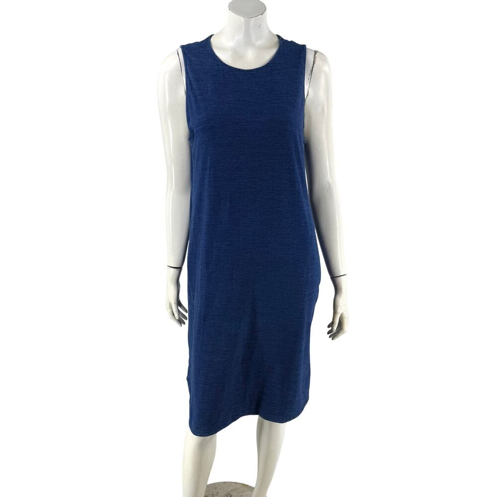 J Jill Pure Indigo Tank Dress Size Medium Petite Blue Shift Pockets Cotton